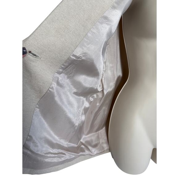 Kate Hill Linen Blend Vintage Button Front Blazer Tan Size 4 - Picture 5 of 6